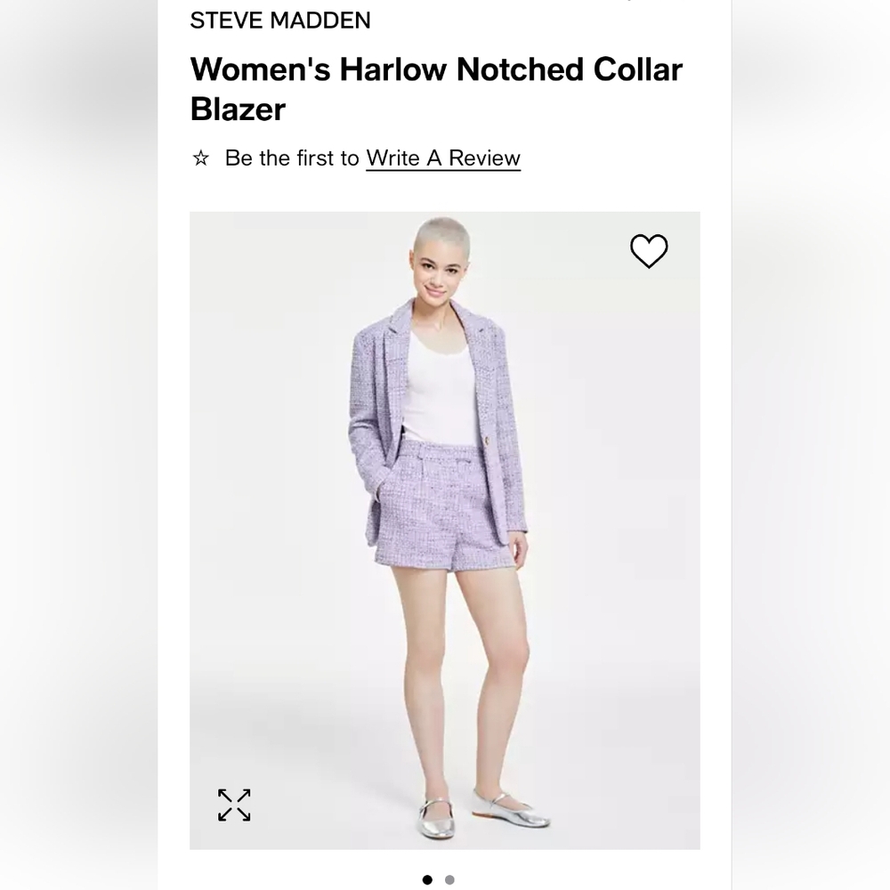 Steve Madden Harlow Notched Collar Blazer Size 8